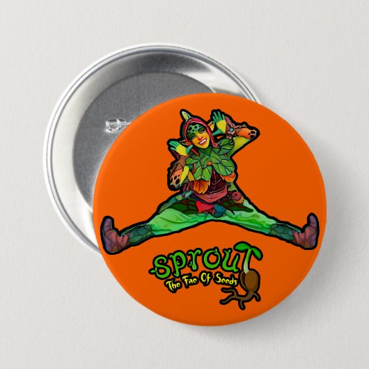 Orange Sprout Button (Vorne & Hinten)