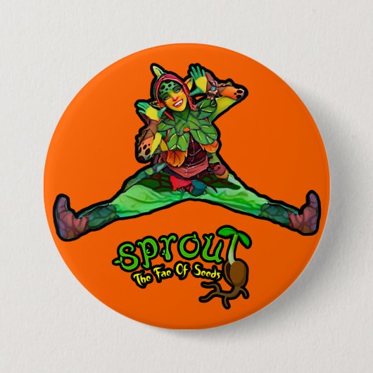 Orange Sprout Button (Vorderseite)