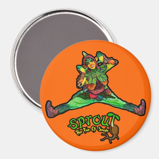 Orange Sprout Magnet (Vorderseite/Rückseite)