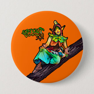 Orange Sprout Tree Button
