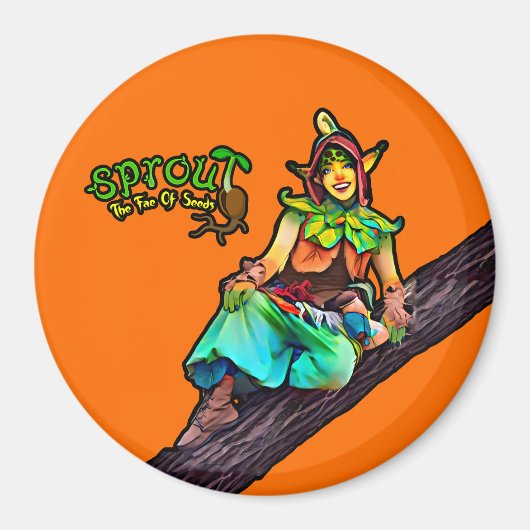 Orange Sprout Tree Magnet (Vorne)