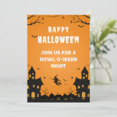 Orange Spuk Happy Halloween Poster Einladung (Stehend Vorderseite)