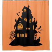 Orange Spuk House Duschvorhang (Vorderseite)