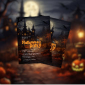 Orange Spuk House Halloween-Party Einladung