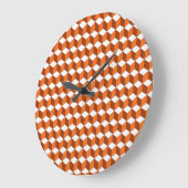Orange Square: Abstrakter Vintager Hintergrund Große Wanduhr (Winkel)