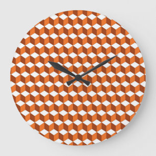 Orange Square: Abstrakter Vintager Hintergrund Große Wanduhr