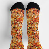 Orange Square Abstraktes Muster Socken (Oben)
