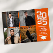 Orange Square Foto Mod Varsity Grad Bekanntgabe Einladung