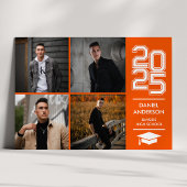 Orange Square Foto Mod Varsity Grad Bekanntgabe Einladung
