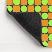 Orange Square & Green Circles-Muster Mousepad (Ecke)