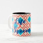 Orange Square Kette Zweifarbige Tasse (Vorderseite Links)