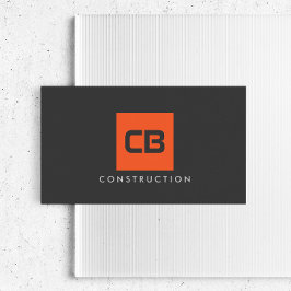 Orange Square Monogram Construction, Electrical Visitenkarte