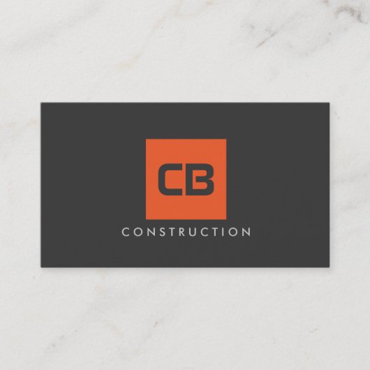 Orange Square Monogram Construction, Electrical Visitenkarte (Vorderseite)