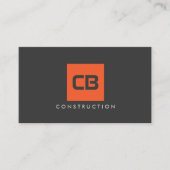 Orange Square Monogram Construction, Electrical Visitenkarte (Vorderseite)