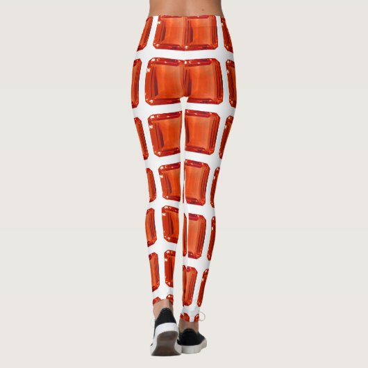 Orange Square Pattern Leggings (Rückseite)