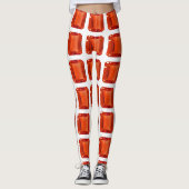 Orange Square Pattern Leggings (Vorderseite)