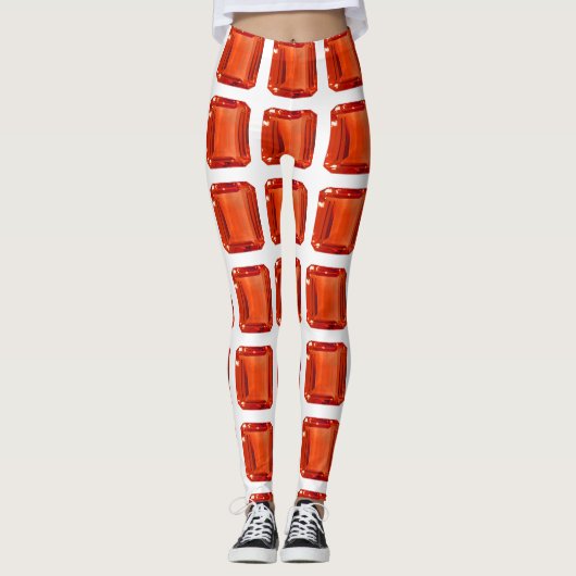 Orange Square Pattern Leggings (Vorderseite)