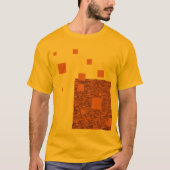 Orange Squares Float Brown Abstrakt Mesh Künstleri T-Shirt (Vorderseite)