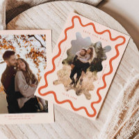 Orange Squiggly Wavy Frame Wedding