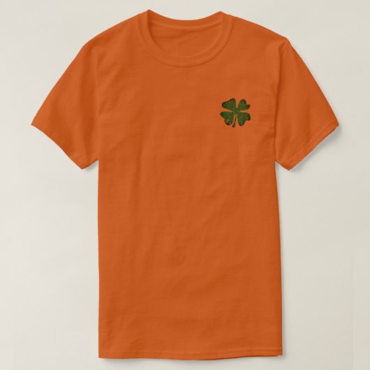 Orange St Patrick's Day t Shirt mit Kleeblatt Logo (Design vorne)
