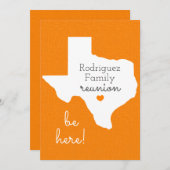 Orange Staat von Texas Family Wiedersehen Einladun Einladung (Vorne/Hinten)