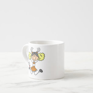 Orange Stäbchenfigur Cheerleader T-Shirts und Gesc Espressotasse