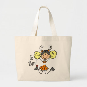 Orange Stäbchenfigur Cheerleader T-Shirts und Gesc Jumbo Stoffbeutel