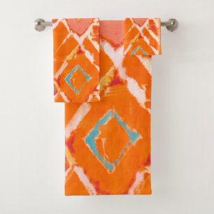 Orange Stammes- II Badhandtuch Set
