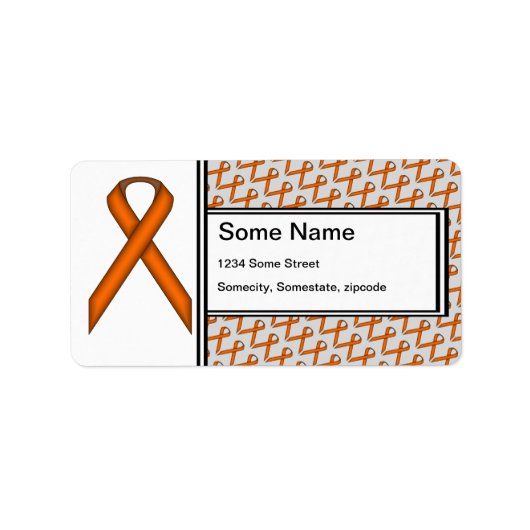 Orange Standard Ribbon Adressaufkleber (Vorne)