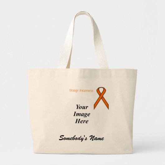 Orange Standard Ribbon Template by Kenneth Yoncich Jumbo Stoffbeutel (Vorne)