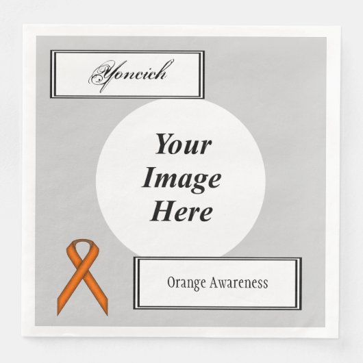 Orange Standard Ribbon Template by Kenneth Yoncich Serviette (Vorderseite)