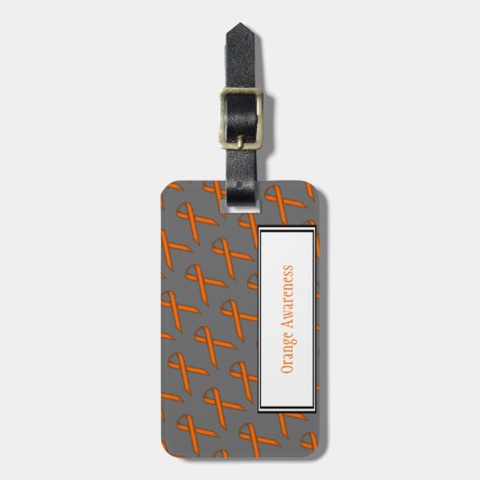 Orange Standard Ribbon von Kenneth Yoncich Gepäckanhänger (Vorderseite vertikal)