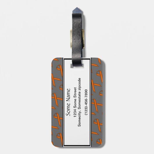 Orange Standard Ribbon von Kenneth Yoncich Gepäckanhänger (Rückseite vertikal)