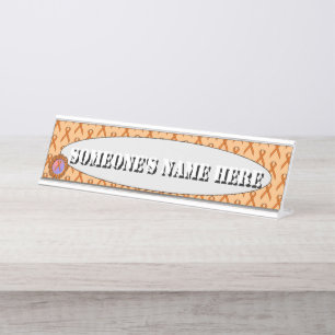Orange Standard Ribbon von Kenneth Yoncich Schreibtischnamensplakette