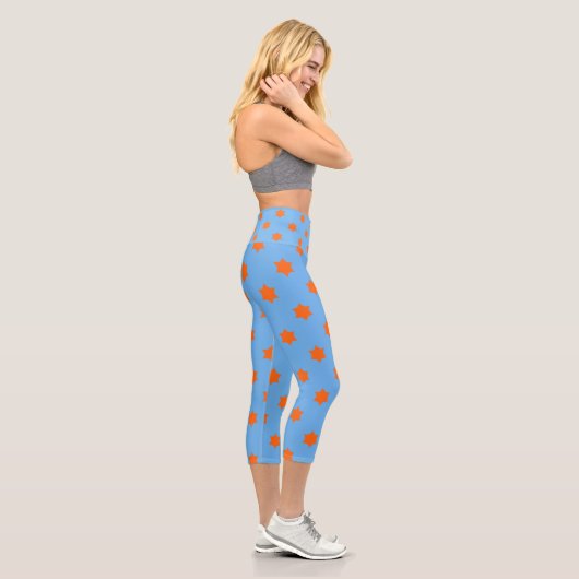 Orange Star Pattern Capri Leggings (Rechts)