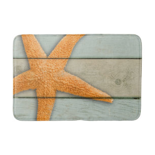 Orange Starfish Badematte