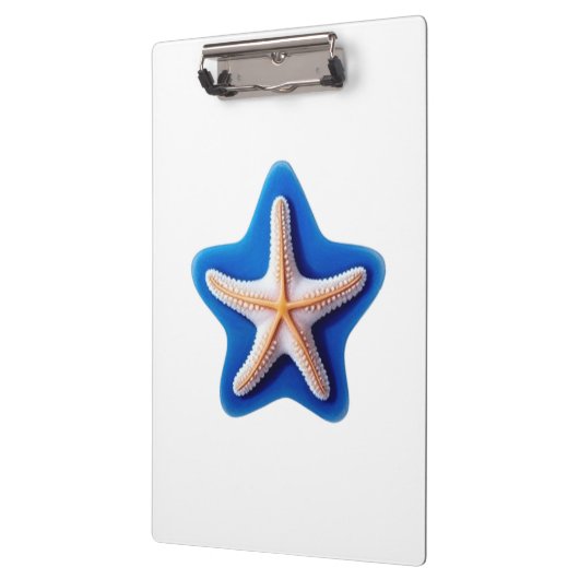 Orange Starfish in Blue Klemmbrett (Links)