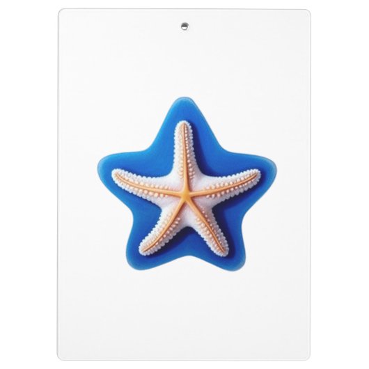 Orange Starfish in Blue Klemmbrett (Rückseite)
