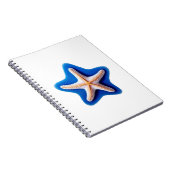 Orange Starfish in Blue Notizblock (Rechte Seite)