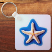 Orange Starfish in Blue Schlüsselanhänger (Vorderseite)
