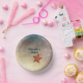 Orange Starfish in Sand und Surf individuell anpas Pappteller (Party)