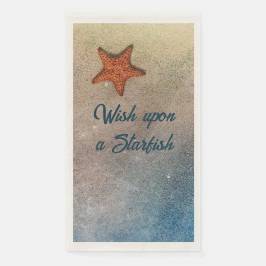 Orange Starfish in Sand und Surf individuell anpas Serviette (Vorderseite)