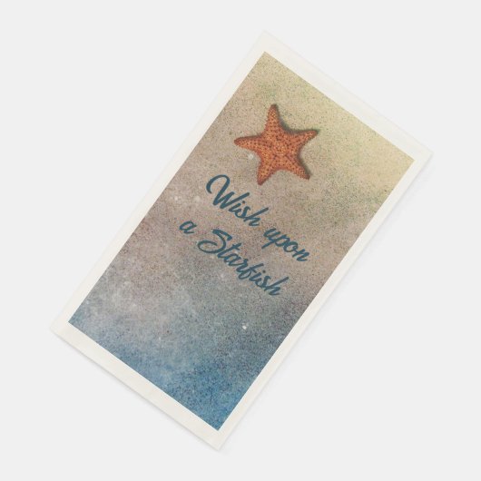 Orange Starfish in Sand und Surf individuell anpas Serviette (Ecke)