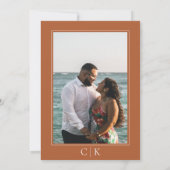 Orange Starfish Monogram Foto Save The Date (Rückseite)