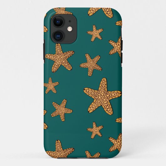 Orange Starfish-Muster Case-Mate iPhone Hülle (Rückseite)