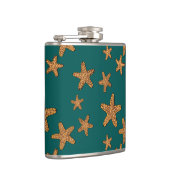 Orange Starfish-Muster Flachmann (Rechts)