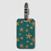 Orange Starfish-Muster Gepäckanhänger (Vorderseite Vertikal)