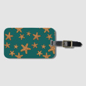 Orange Starfish-Muster Gepäckanhänger (Vorderseite (Horizontal))
