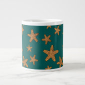 Orange Starfish-Muster Jumbo-Tasse (Vorderseite)