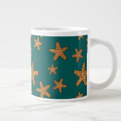 Orange Starfish-Muster Jumbo-Tasse (Rechts)